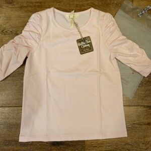 Matilda Jane Light Pink Ruched Sleeve Tee